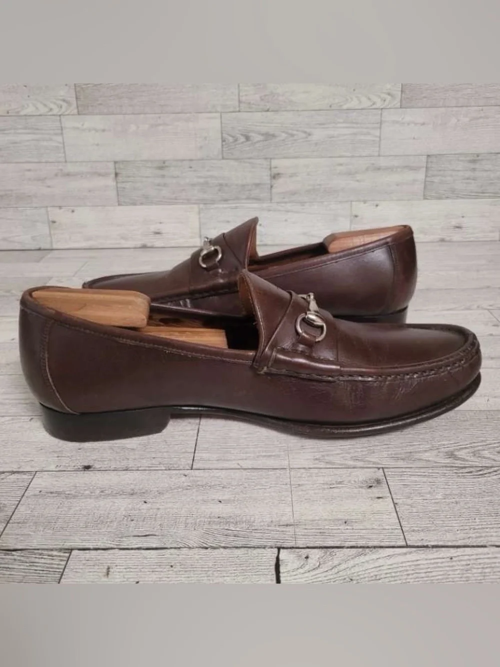 Men's Allen Edmonds Verona Brown Leather Horse Bit Loafers Size 10 Italy Made